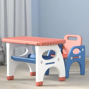 Детский стол и набор стульев для домашнего использования, детские игрушки для раннего обучения письму, детская книга для еды, пластиковый детский