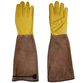 Длинные рабочие перчатки сверхпрочные садовые перчатки толстые садовые перчатки, защищенные от шипов садовые перчатки Кожаные рабочие перчатки для обрезки роз