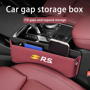 Для Renault RS Clio Scenic Logan Органайзер для автомобильных сидений Кожаная боковая щель автоматической консоли Ящик для хранения Интерьерных Аксессуаров