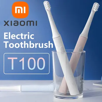 Звуковая электрическая зубная щетка XIAOMI Mijia T100 Mi Smart Водонепроницаемая зубная щетка IPX7, перезаряжаемая через USB для отбеливания зубов