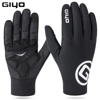 Зимние перчатки GIYO с подкладкой из флиса для велоспорта, мотоцикла, MTB, велосипедных перчаток, водонепроницаемых перчаток с сенсорным экраном на весь палец
