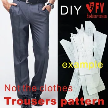 Изображение с эффектом шитья одежды ручной работы, мужские двойные плиссированные брюки West, индивидуальный образец бумаги 1: 1 JXK-2