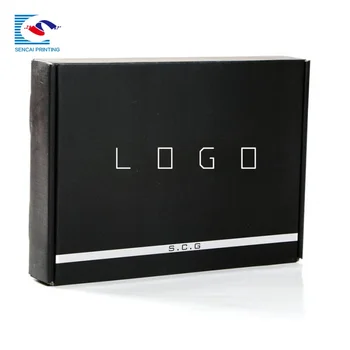 индивидуальный дизайн SENCAI, Роскошная Простая Упаковка из гофрированной бумаги, Подарочная доставка, Черная коробка с вашим собственным логотипом