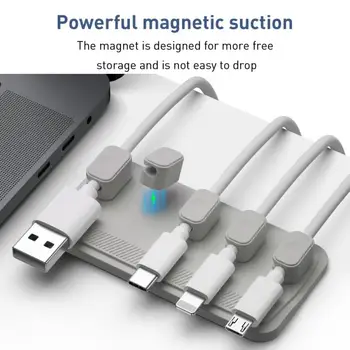 Кабельный органайзер USB-устройство для намотки кабеля Силиконовые Зажимы для управления опрятностью на рабочем столе Держатель кабеля для мыши Организатор проводов для наушников