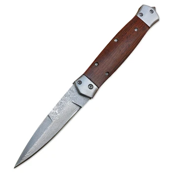 Карманный складной охотничий нож ручной работы из дамасской стали VG10 для мужчин, подарочный нож EDC с ручкой из венге