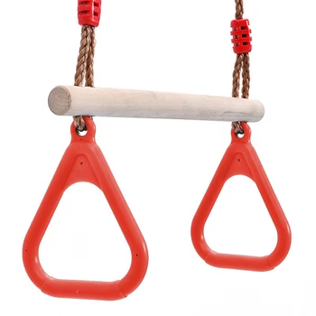 Кольца для детского спортзала - Нетоксичные кольца с высокой нагрузкой, изготовленные из дерева ABSWood, безвредные для кожи на открытом воздухе