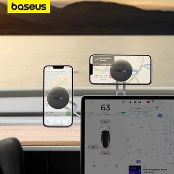 Магнитный автомобильный держатель Baseus для приложения Tesla Display, складывающееся Металлическое автомобильное крепление с поворотом на 360 градусов для iPhone 12 13 14 Pro Max
