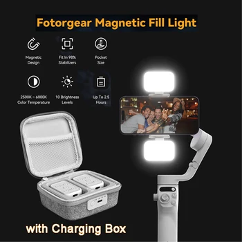 Магнитный Мини-Заполняющий Светильник Vectorgear GBL01 с Зарядным Устройством для DJI Osmo Mobile 6/SE/Zhiyun SMOOTH4/5/ Feiyu Handheld Gimbal