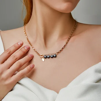 Модное ожерелье-булавка с надписью LOVE BABE для женщин и девочек, креативный кулон-булавка, Цепочка для ключиц, Геометрические украшения, Аксессуары в подарок