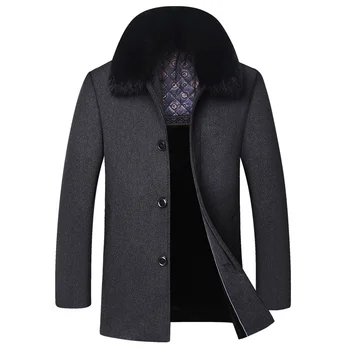 Мужская куртка, шерстяное зимнее пальто для мужчин, тренч, мужское пальто, флисовая куртка, пальто, мужское теплое шерстяное пальто, мужская винтажная одежда