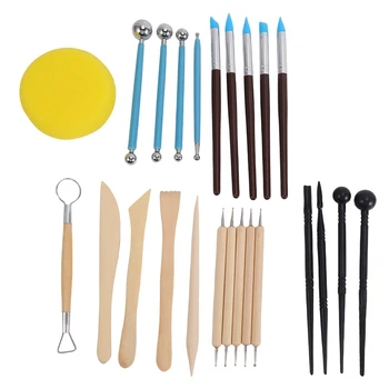 Набор инструментов для лепки из пластилина 24шт, Инструменты для лепки из полимерной пластилина, Набор для наскальной живописи для скульптурной керамики