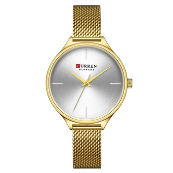 Набор часов-браслетов Модные женские часы с золотым сетчатым ремешком, кварцевые часы для женщин, деловые часы Relogio Feminino