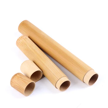 Натуральный экологичный бамбуковый футляр для зубных щеток, Многоразовый Бамбуковый портативный дорожный держатель, Моющийся бамбуковый футляр без BPA