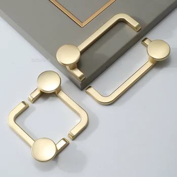 Новая дверная ручка золотого цвета в паре с роскошными выдвижными ящиками Современный простой шкаф Дверная ручка шкафа для ванной комнаты