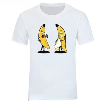 Новая крутая мужская футболка Европейского размера, оригинальная летняя футболка с короткими рукавами, банановый дизайн, Забавные графические футболки