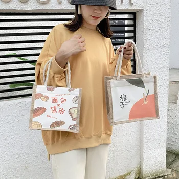 Новая модная женская сумка из хлопка и льна Ins, милая студенческая мягкая сумка для девочек, свежая сладкая японская сумка через плечо в стиле харадзюку.