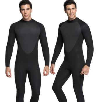 Новый мужской гидрокостюм толщиной 5 мм, цельный теплый гидрокостюм с длинными рукавами, зимний купальник из неопрена 