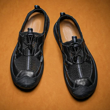 Оригинальные летние сандалии из натуральной кожи, Классическая повседневная обувь, мужские уличные пляжные сандалии, римские летние мужские водонепроницаемые ботинки, Размер 38-44