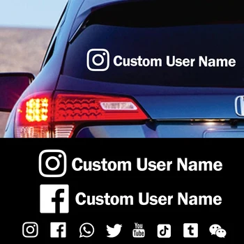 Пользователь FACEBOOK Instagram Пользовательское Имя Наклейка На Автомобиль Виниловые Наклейки Наклейки На Мотоцикл Pinterest YouTube Snapchat Pegatinas Coche