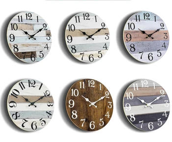 Простые Деревянные Настенные Часы Креативные Цифровые Часы Бесшумное Украшение Гостиной Спальни Настенные Часы Домашние Деревянные Ретро Настенные Висячие