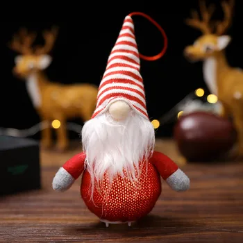 Светящиеся безликие рождественские украшения, украшения, Серая плюшевая кукла, Украшение для елки, Рождественская елка, подвесные украшения Navidad