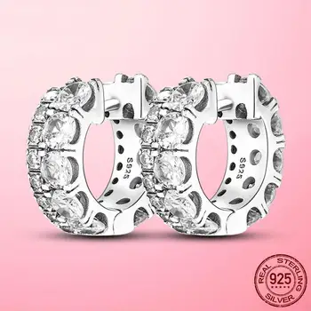 Серьги-кольца Серебряные Серьги 925 пробы с двухдиапазонным покрытием Серьги-кольца для женщин Модные Серебряные Серьги Изготовление ювелирных изделий
