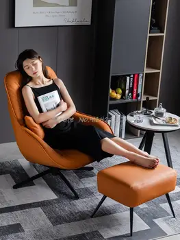 Скандинавский вращающийся одноместный диван-кресло для маленькой семейной гостиной, ленивый стул для спальни, балкон, легкий роскошный ленивый диван-кресло для отдыха