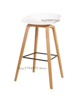 Современный Простой барный стул в датском скандинавском стиле, Персонализированный Модный Барный стул, Дизайнерский барный стул из массива дерева Pp
