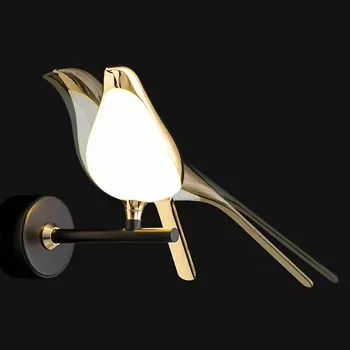 Творческая личность, настенный светильник со светодиодной птицей, настенный светильник Magpie из алюминиевого сплава, декор стен, прикроватные светильники в помещении, декор спальни бра