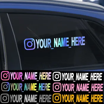Текстовая наклейка с вашим именем пользователя Винил Персонализированные замечания Наклейка на веб-сайт Instagram Facebook Логотип Аксессуары для укладки автомобилей