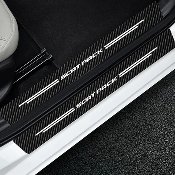 Текстура из углеродного волокна, наклейка на порог автомобиля, наклейка на бампер, наклейки для дизайна интерьера Dodge Scat pack