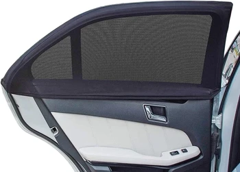 Универсальный солнцезащитный козырек на боковом стекле автомобиля, 2шт двухслойная дышащая боковая солнцезащитная сетка, солнцезащитный козырек на заднем стекле автомобиля, УФ-шторки на окнах