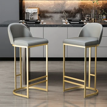 Усилить роскошный барный стул С современными золотыми ножками, спинкой, Высокий табурет для приема гостей, Минималистичное оформление зала Sillas De Bar на кухне