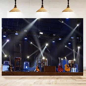 Фон для фотосъемки Группа Прожектор сцены Шоу в ночном клубе Выступление рок гитариста Бар Видеосъемка Плакат Баннер