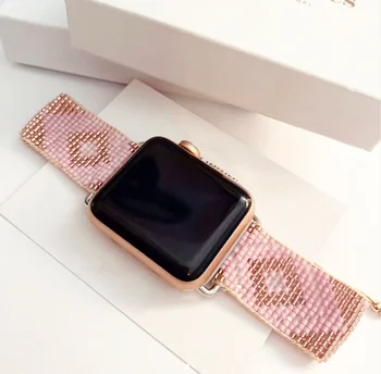 Хит продаж, новый дизайн, роскошные бусины Miyuki, ремешок для Apple Watch Band 40/44/45 мм, смарт-ремешок для Apple Watch Band