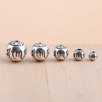 Шестизначные бусины из стерлингового серебра 925 пробы используются для изготовления ювелирных изделий своими руками, браслетов, ожерелий, аксессуаров для мужчин и женщин