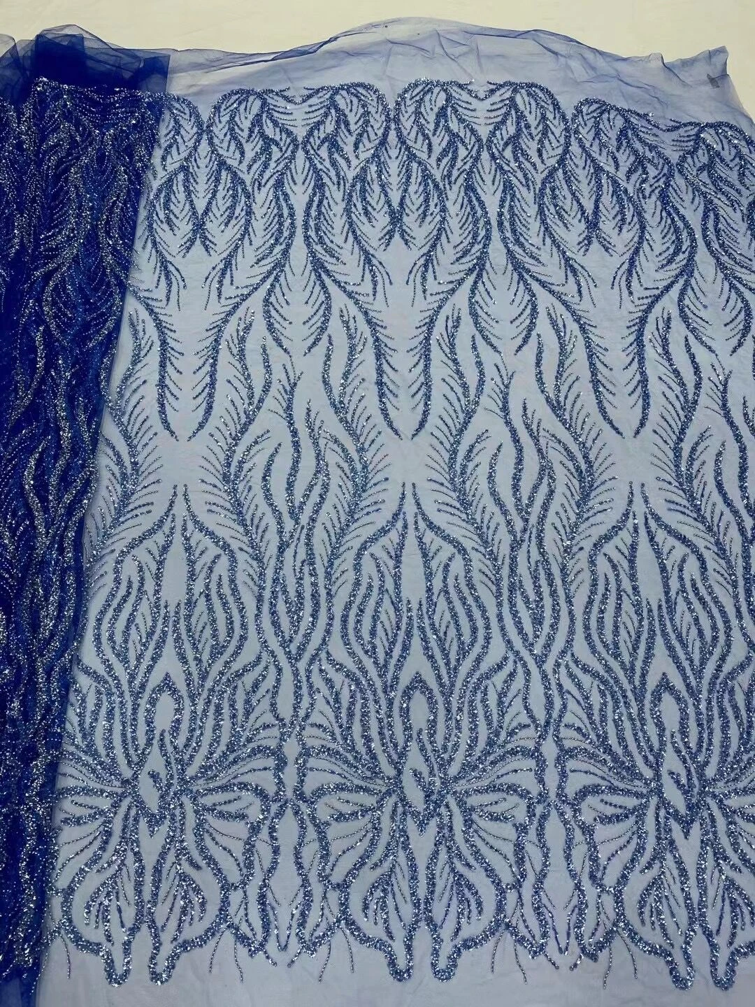 Африканская кружевная ткань 5 ярдов, вышивка 2023 года, Нигерийская кружевная ткань, высококачественный шнур, золотисто-белое Французское сетчатое кружево для свадебного платья Изображение 5