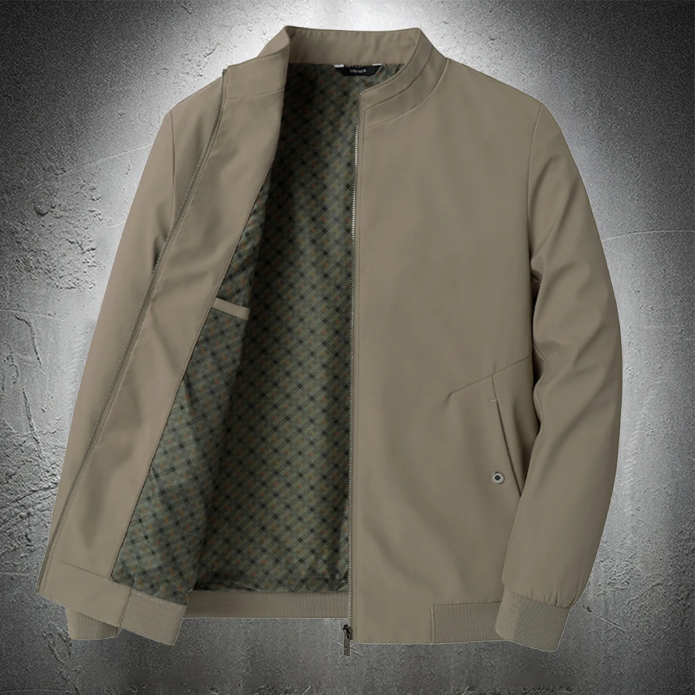 Весенне-осенняя куртка, мужской повседневный блейзер, Легкая рабочая одежда, мужские Модные однотонные деловые пальто Изображение 0