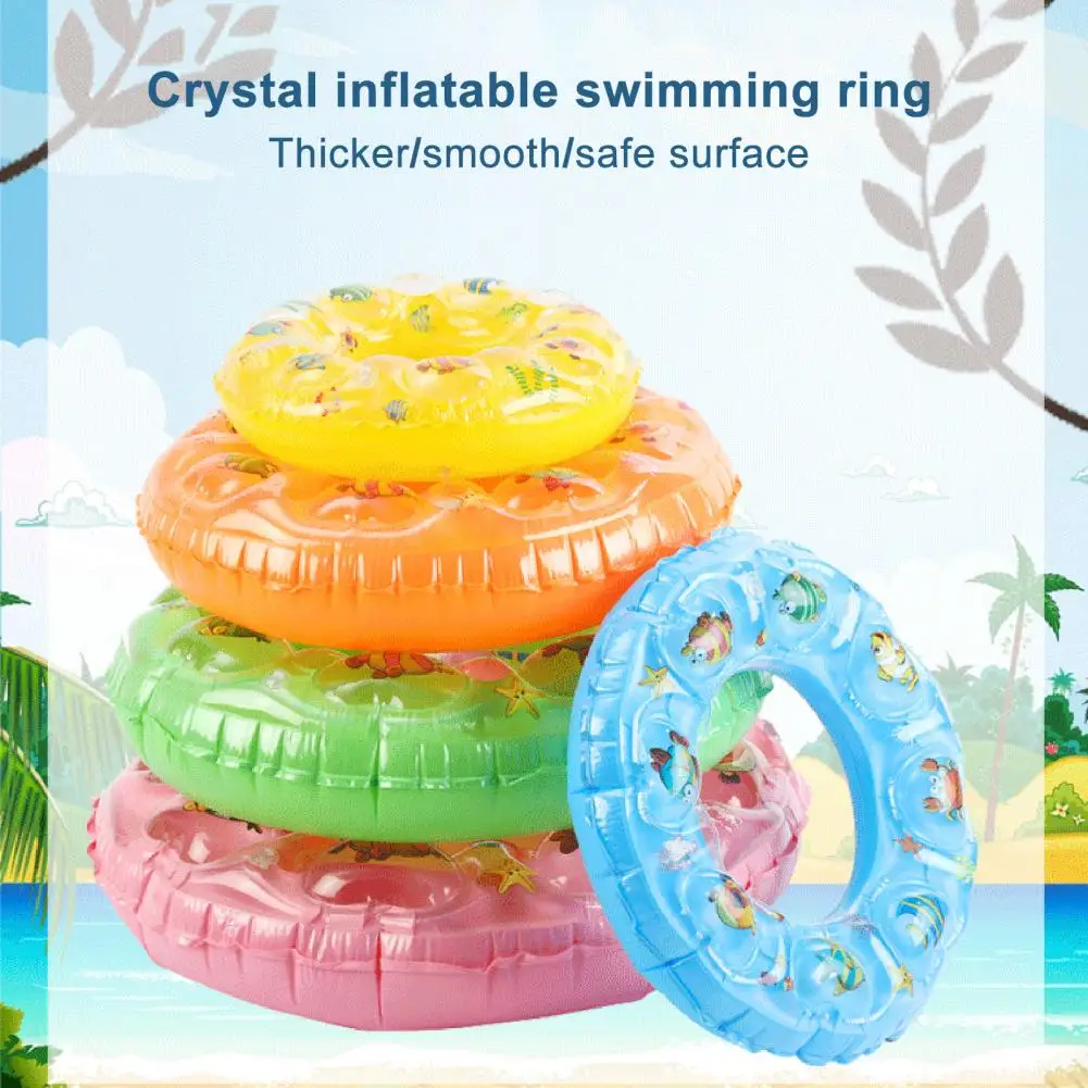 Детское кольцо для плавания, двухслойное надувное герметичное поплавковое кольцо с рисунком рыбы из ПВХ, детский круг для плавания, пляжные принадлежности Изображение 0