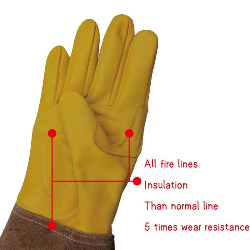 Длинные рабочие перчатки сверхпрочные садовые перчатки толстые садовые перчатки, защищенные от шипов садовые перчатки Кожаные рабочие перчатки для обрезки роз Изображение 4