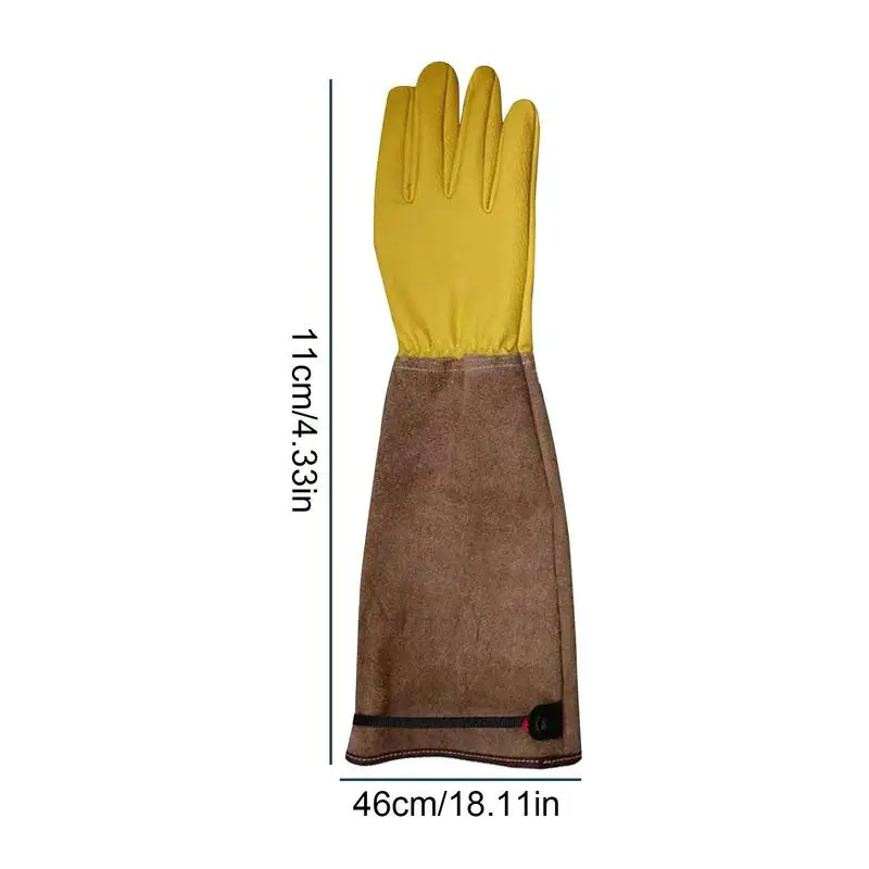 Длинные рабочие перчатки сверхпрочные садовые перчатки толстые садовые перчатки, защищенные от шипов садовые перчатки Кожаные рабочие перчатки для обрезки роз Изображение 5