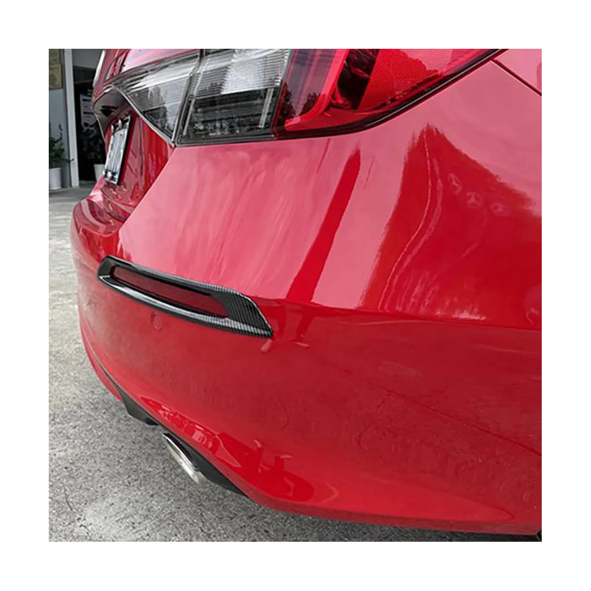 Для Honda Civic 11-Го Поколения 2021-2022 Автомобиля Из Углеродного Волокна Задняя Противотуманная Фара Отделка Крышки Фонаря Рамка Ободка Противотуманной Фары Изображение 3