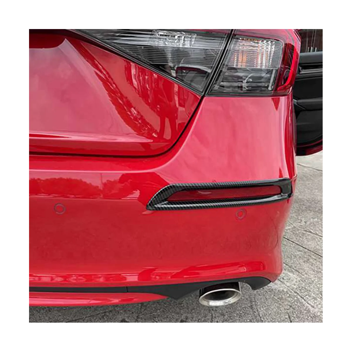 Для Honda Civic 11-Го Поколения 2021-2022 Автомобиля Из Углеродного Волокна Задняя Противотуманная Фара Отделка Крышки Фонаря Рамка Ободка Противотуманной Фары Изображение 4