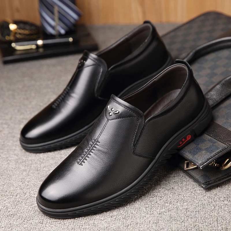 Кожаная обувь нового стиля Вэньчжоу для мужчин среднего возраста Изображение 2