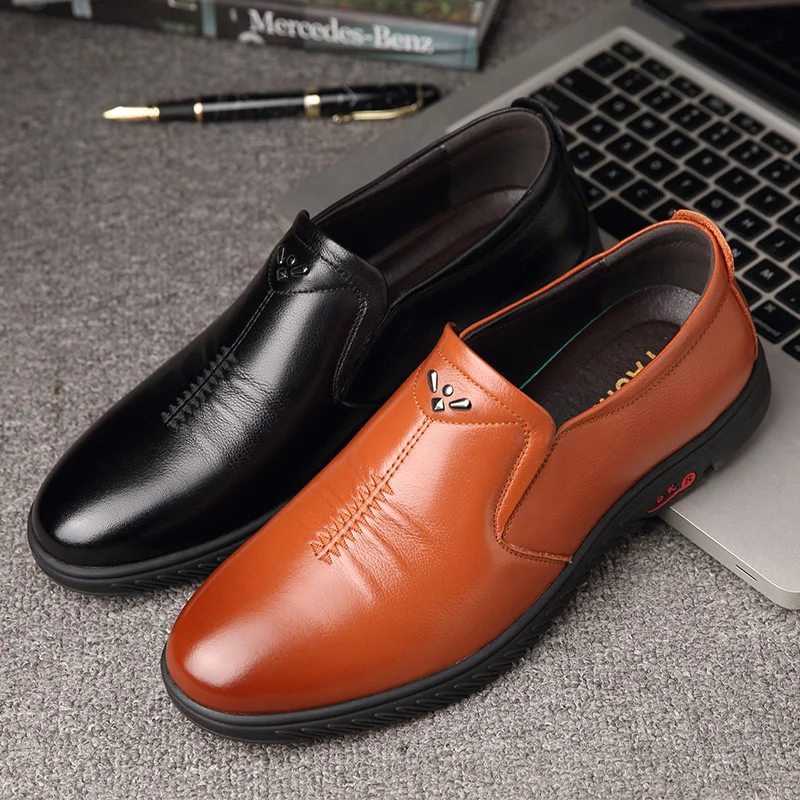 Кожаная обувь нового стиля Вэньчжоу для мужчин среднего возраста Изображение 3