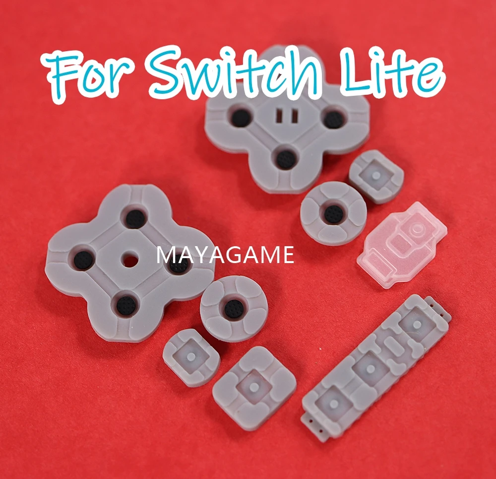 Комплект токопроводящих резиновых силиконовых накладок для запасных частей консоли Nintendo Switch Lite JoyCon для замены левой и правой Изображение 0