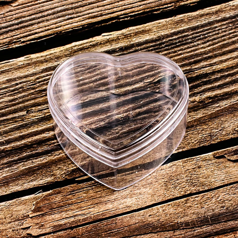Креативная коробка для конфет в форме сердца, 120 мл, прозрачная коробка для хранения, Сделай сам, Прозрачная пластиковая коробка для нейл-арта, Простой декор подарочной упаковки Изображение 5