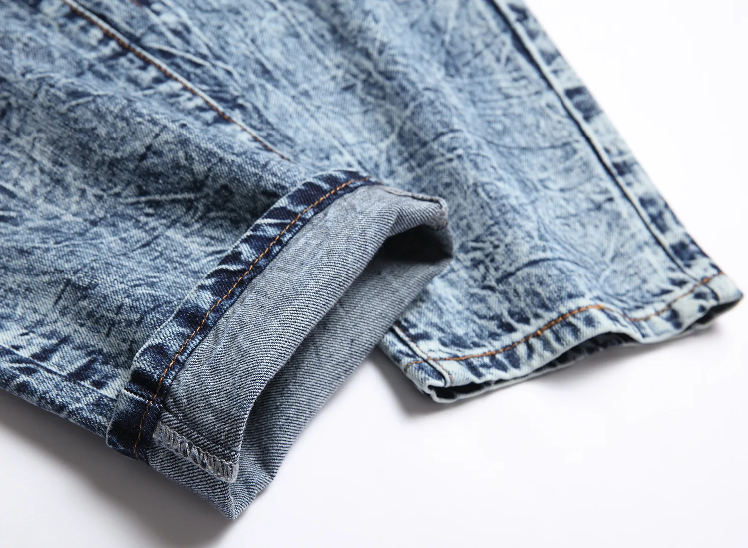 Модные Мужские джинсы с дырками в корейском стиле, модные Тонкие джинсовые брюки на осень-зиму, роскошные брендовые джинсы высокого качества, винтажные мужские джинсы, Изображение 3