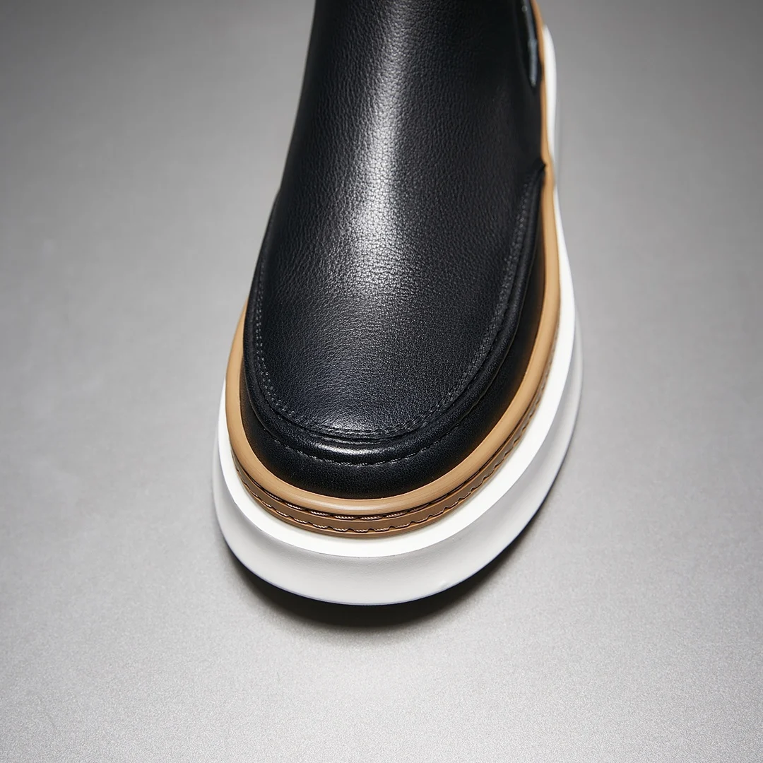 Мужская повседневная обувь, модная кожаная обувь на плоской подошве, удобная шнуровка, осень /весна 2023 г. Изображение 0
