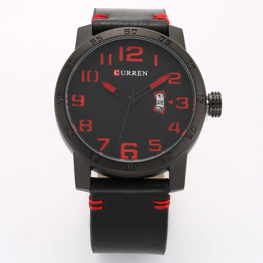 Мужские часы Curren от ведущего бренда с большим цифровым циферблатом, деловые мужские водонепроницаемые кварцевые наручные часы с силиконовым ремешком для джентльменов Изображение 0